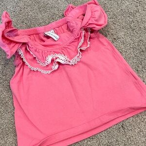 Janie and Jack Pink Ruffle Tank Top
